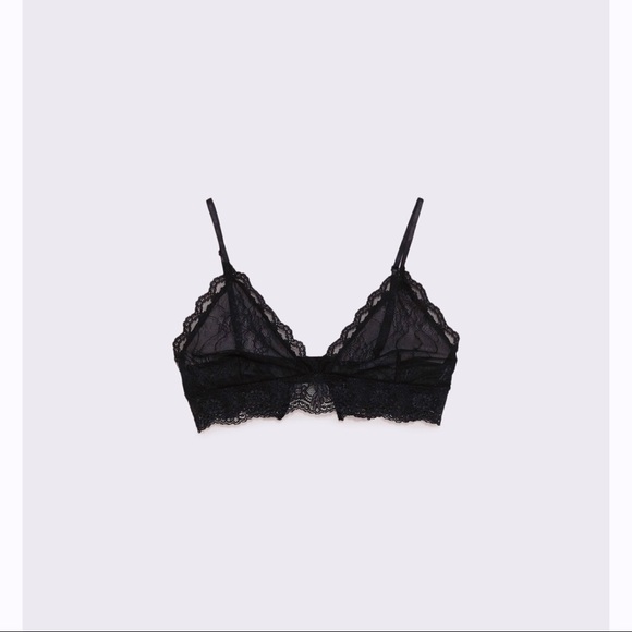 NWT Zara Sheer Black Lace Bralette Bra Top Size S - Picture 4 of 9